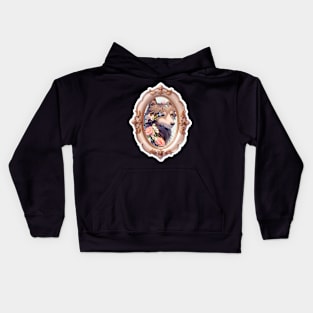 Lone Wolf With Flowers Kids Hoodie